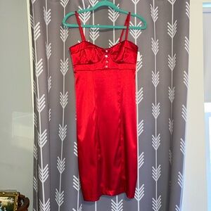 Red satin dress (NWT)